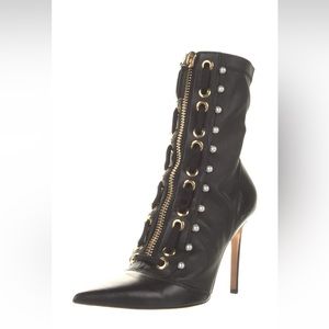 Alturzarra leather beaded accent lace up boots.